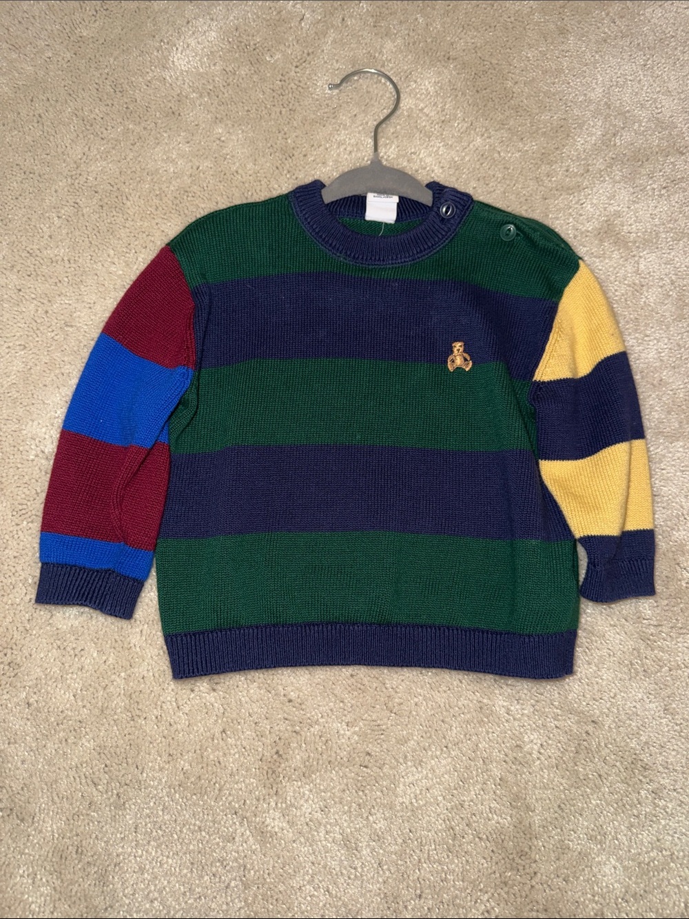 GAP Striped Crewneck Sweater - Navy, Green, Red, Blue, Yellow